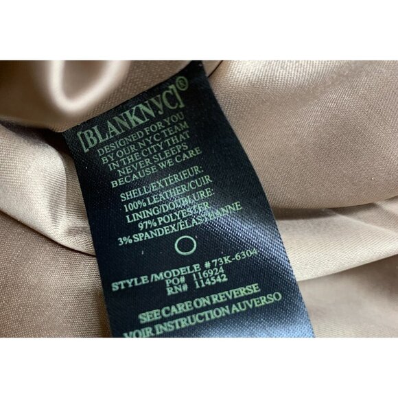 Blank NYC Jacket Fringe 100% Leather Almond Butter Button Front - Picture 13 of 13